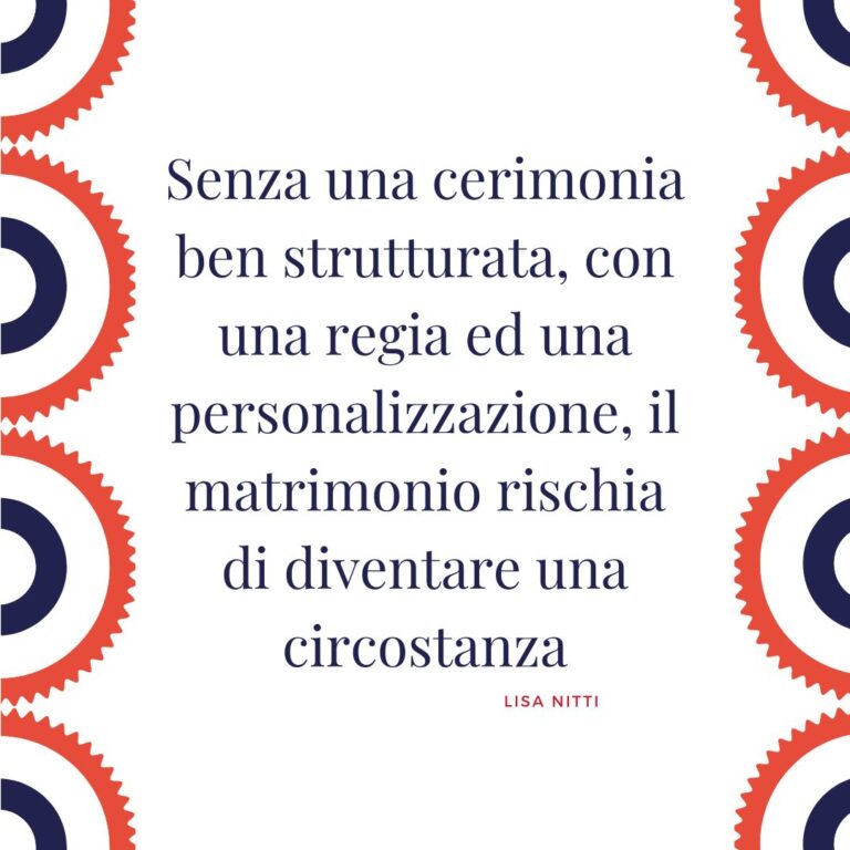 Senza una cerimonia il matrimonio rischia di diventare una circostanza